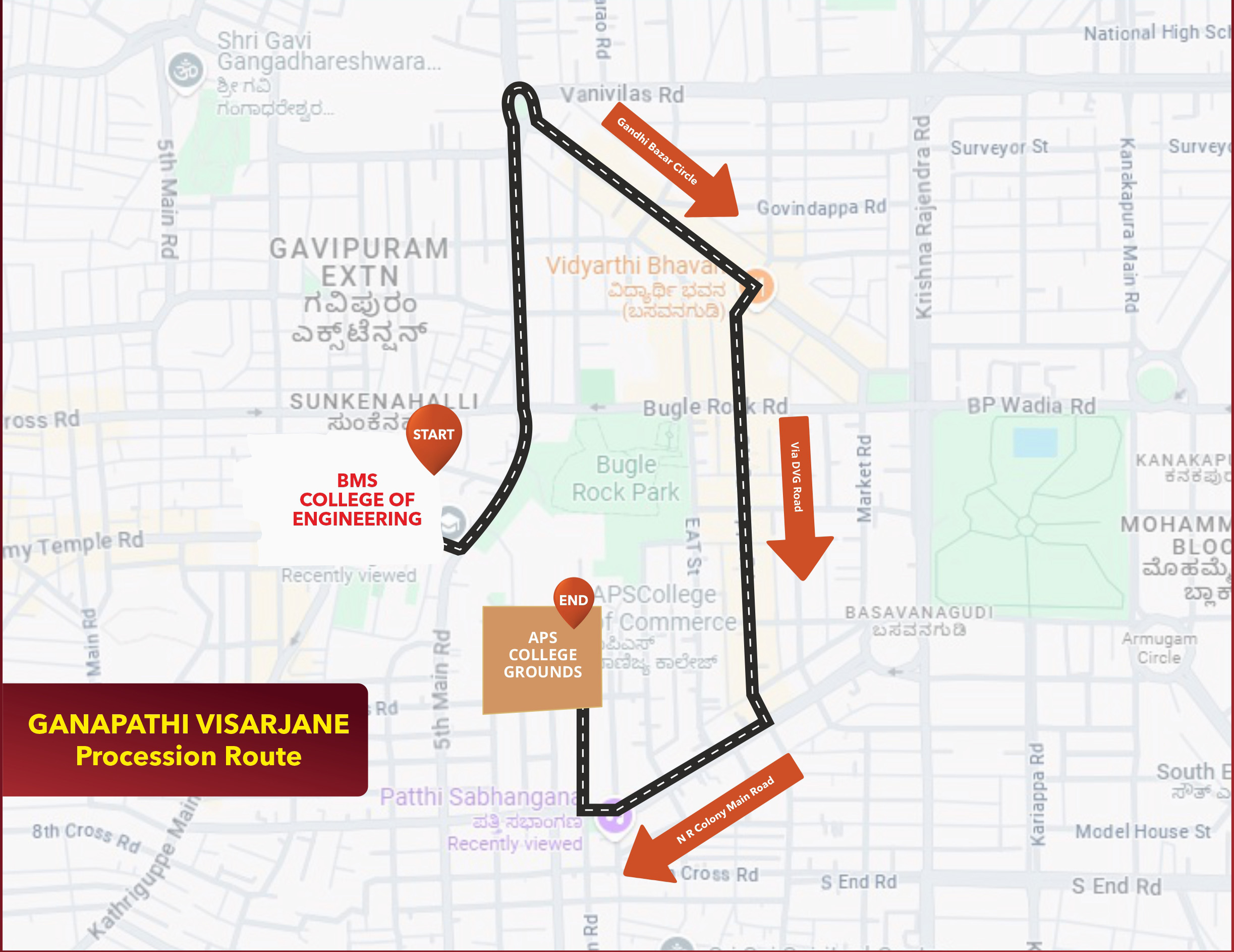 Grand Procession Route Map